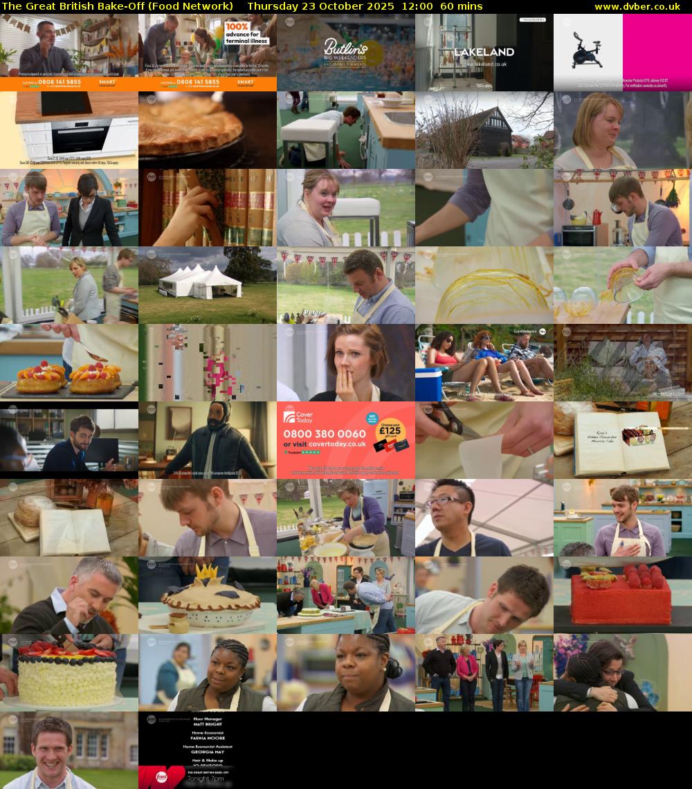 The Great British Bake-Off (Food Network) Thursday 23 October 2025 12:00 - 13:00