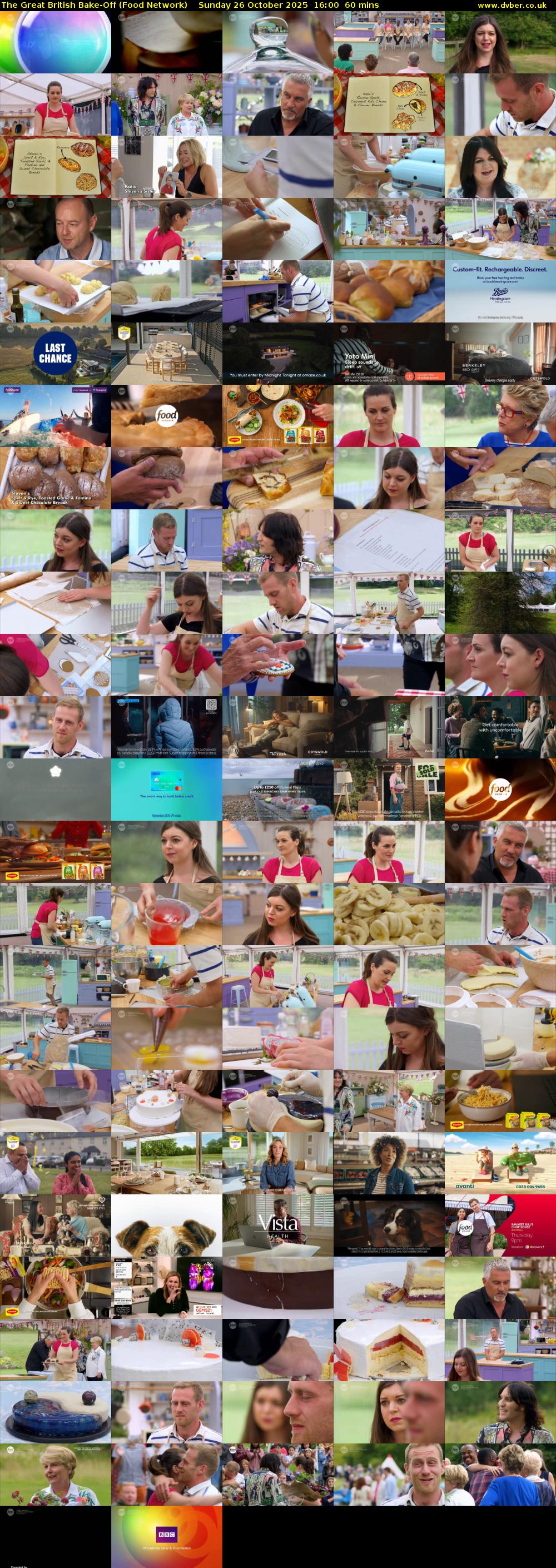 The Great British Bake-Off (Food Network) Sunday 26 October 2025 16:00 - 17:00