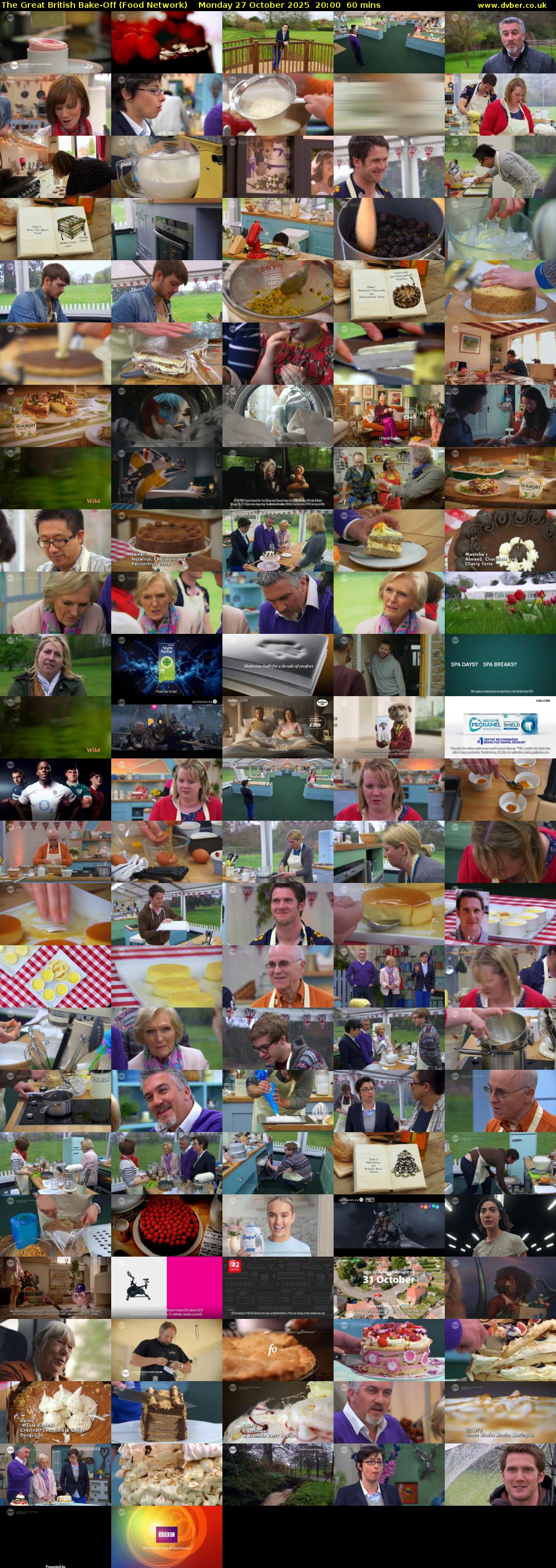 The Great British Bake-Off (Food Network) Monday 27 October 2025 20:00 - 21:00