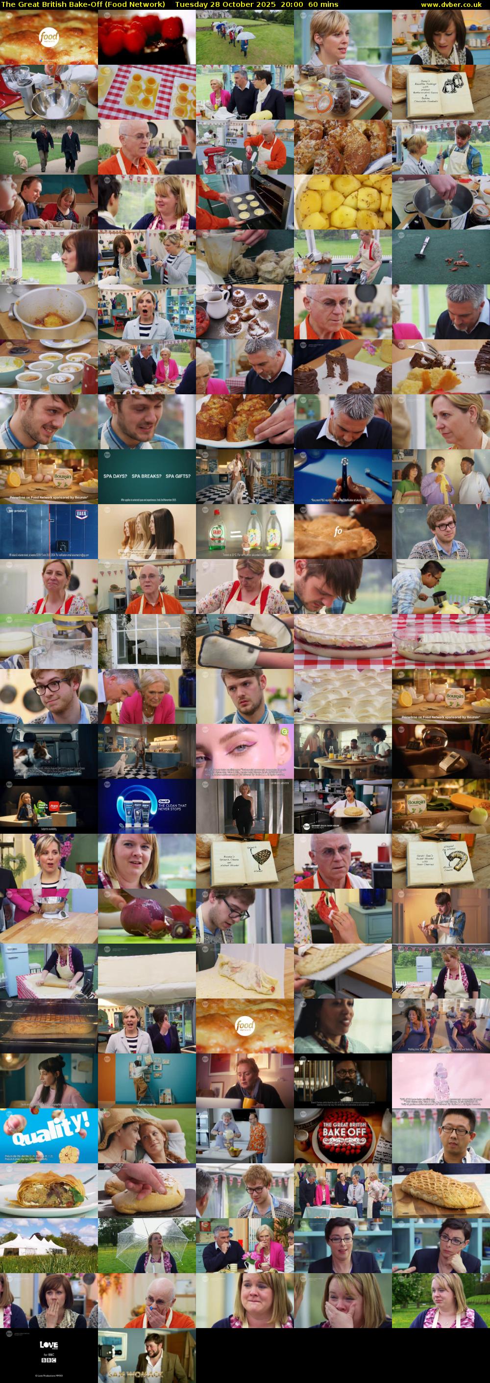 The Great British Bake-Off (Food Network) Tuesday 28 October 2025 20:00 - 21:00