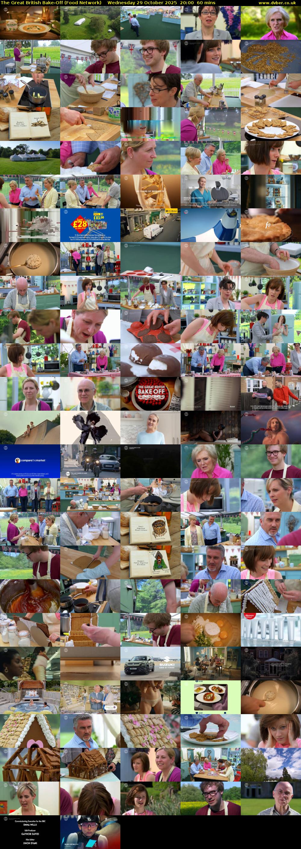 The Great British Bake-Off (Food Network) Wednesday 29 October 2025 20:00 - 21:00