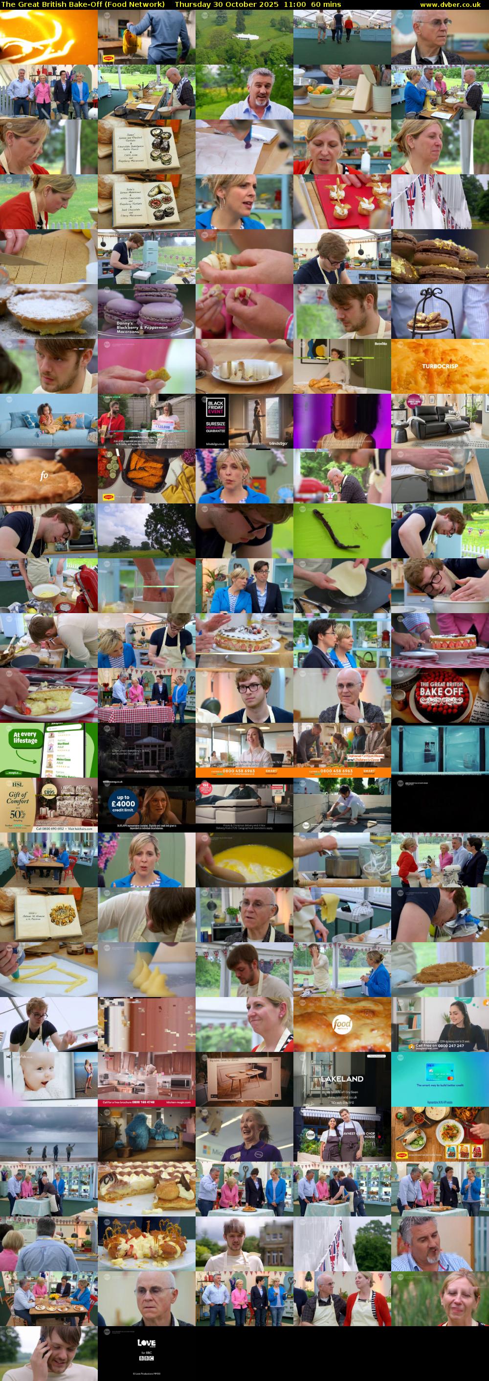 The Great British Bake-Off (Food Network) Thursday 30 October 2025 11:00 - 12:00