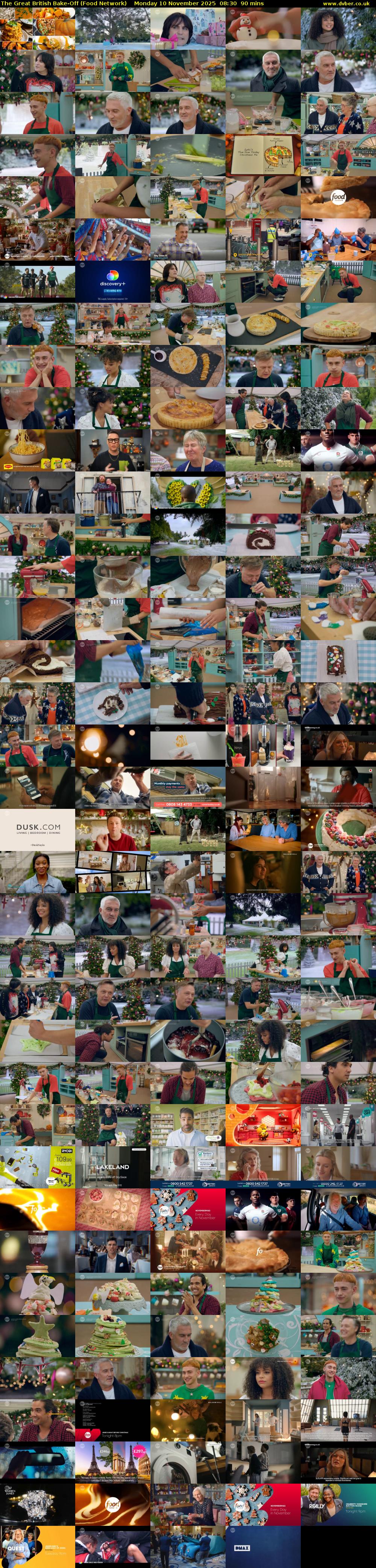 The Great British Bake-Off (Food Network) Monday 10 November 2025 08:30 - 10:00