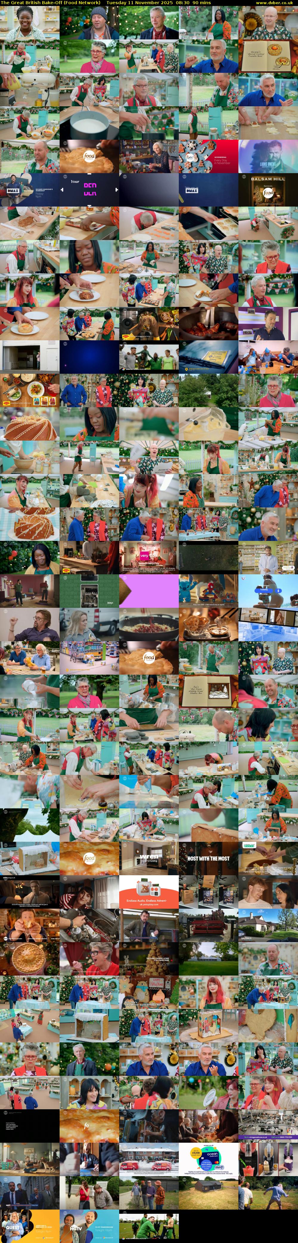 The Great British Bake-Off (Food Network) Tuesday 11 November 2025 08:30 - 10:00
