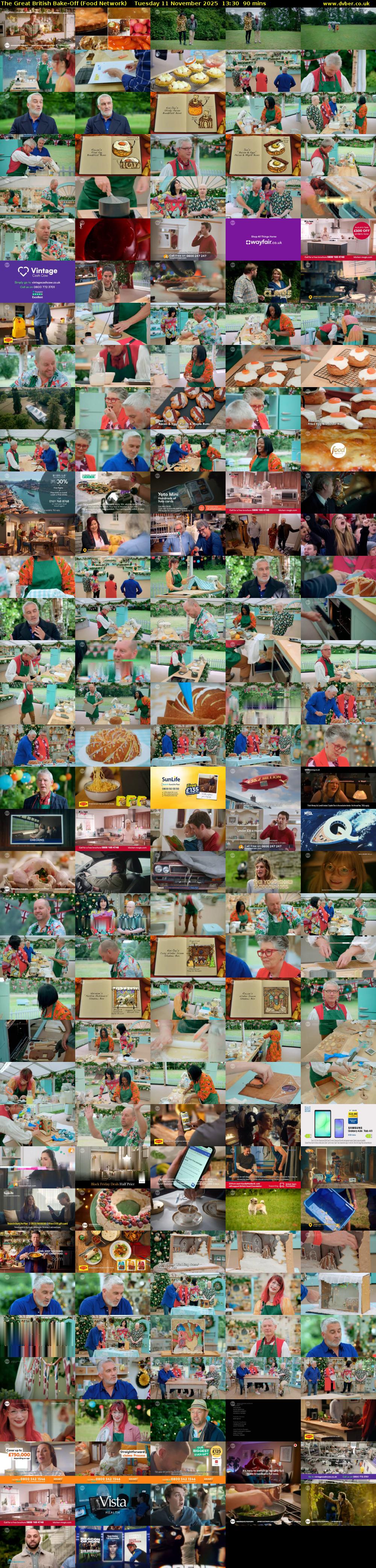 The Great British Bake-Off (Food Network) Tuesday 11 November 2025 13:30 - 15:00