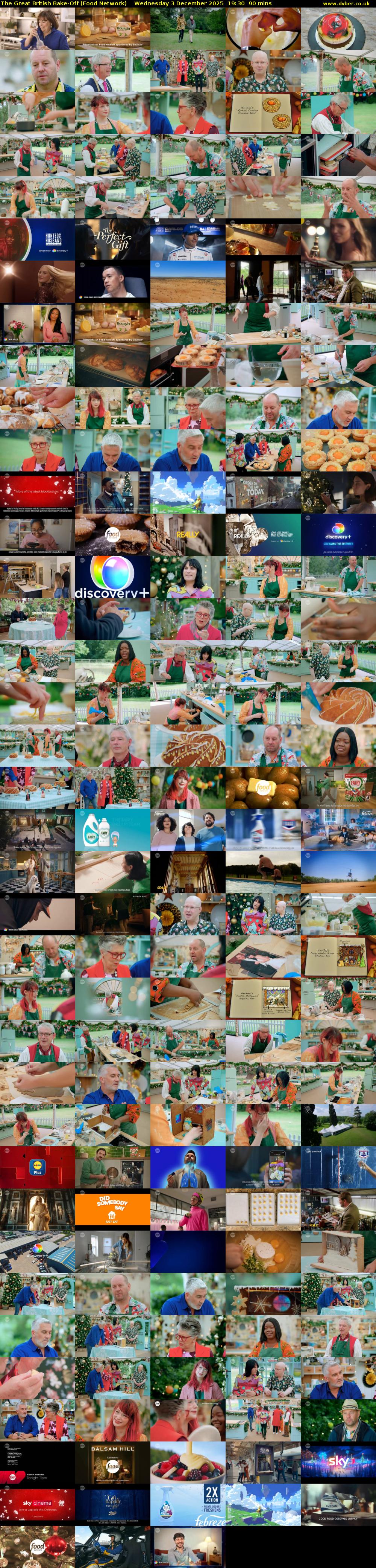 The Great British Bake-Off (Food Network) Wednesday 3 December 2025 19:30 - 21:00