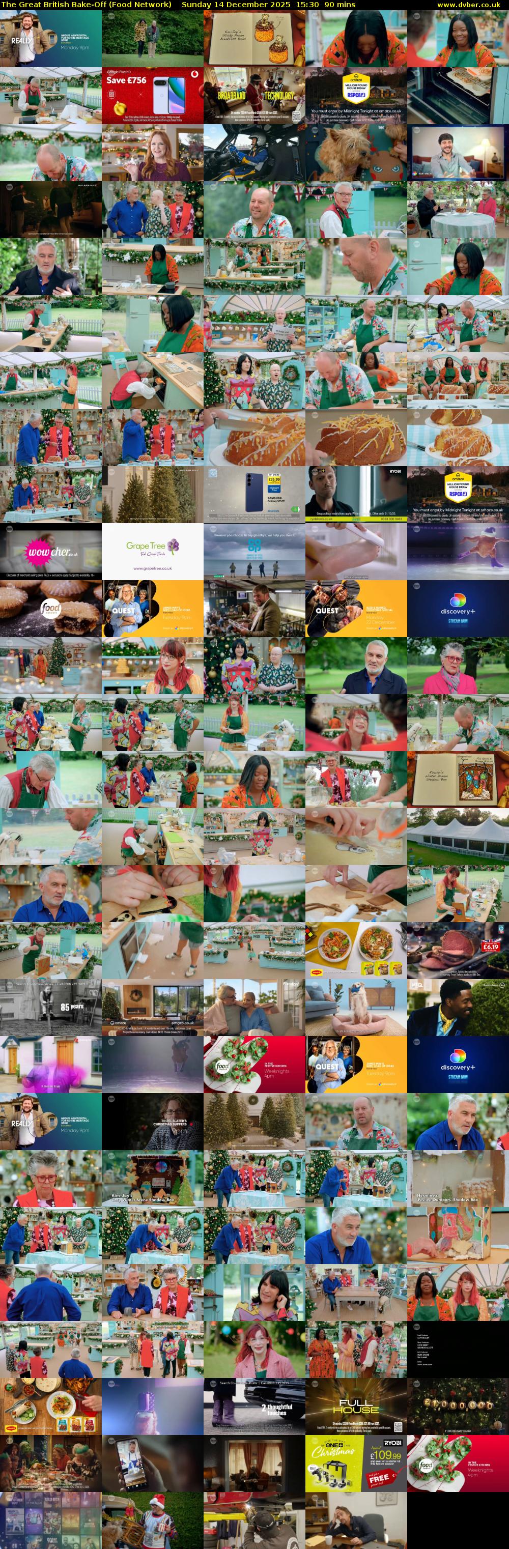 The Great British Bake-Off (Food Network) Sunday 14 December 2025 15:30 - 17:00