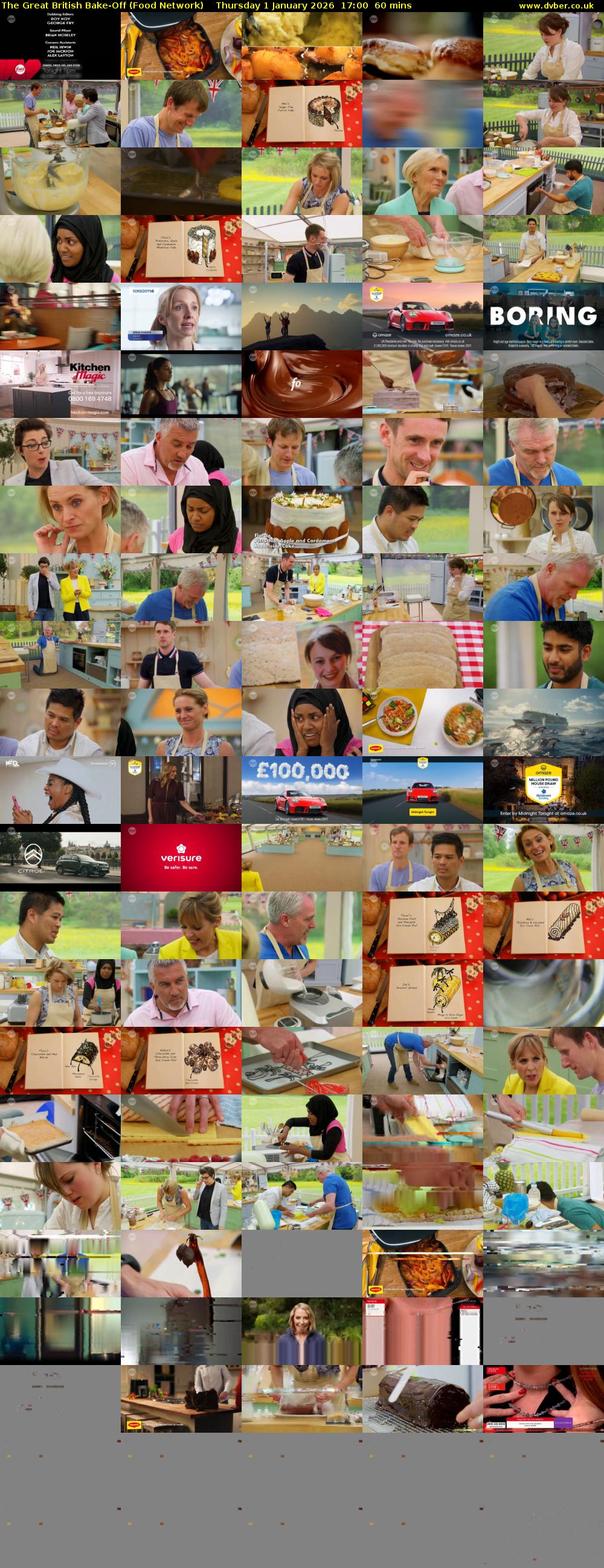 The Great British Bake-Off (Food Network) Thursday 1 January 2026 17:00 - 18:00