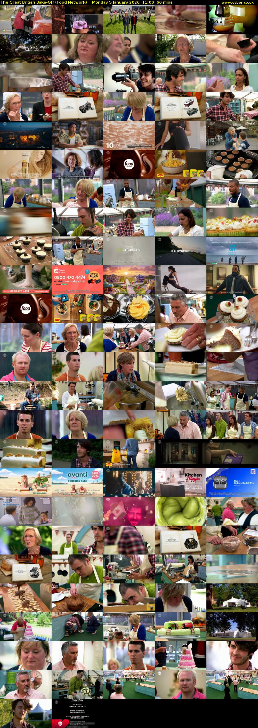 The Great British Bake-Off (Food Network) Monday 5 January 2026 11:00 - 12:00