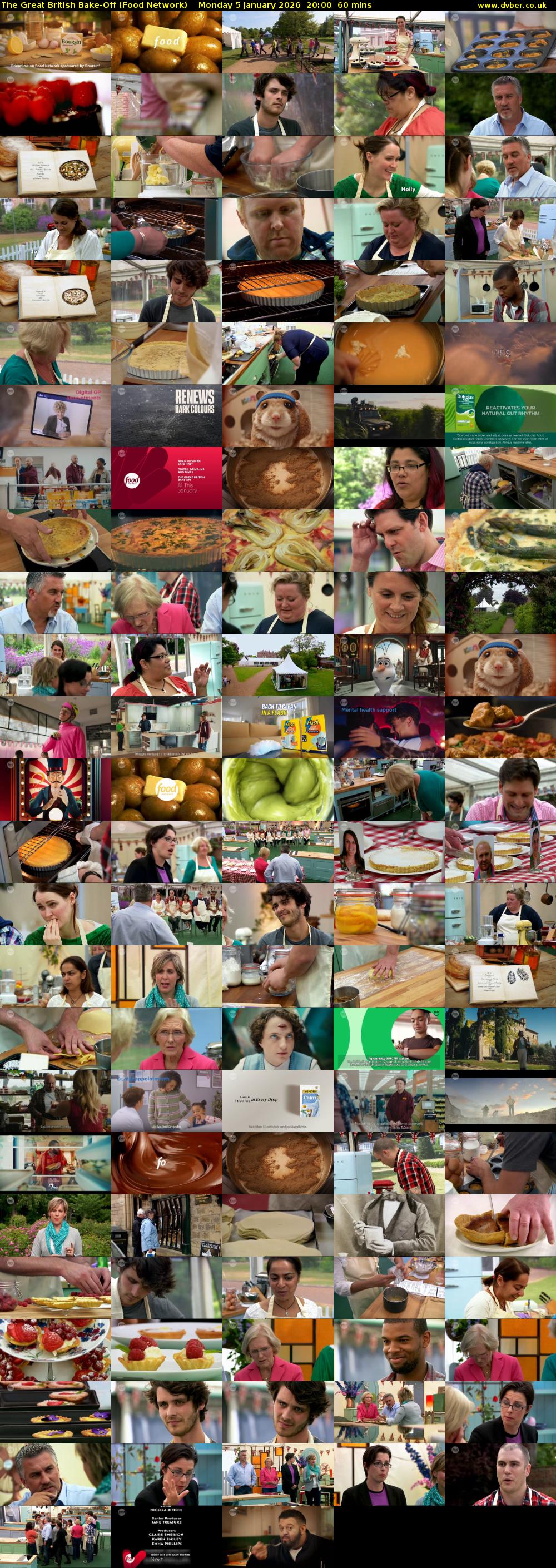 The Great British Bake-Off (Food Network) Monday 5 January 2026 20:00 - 21:00