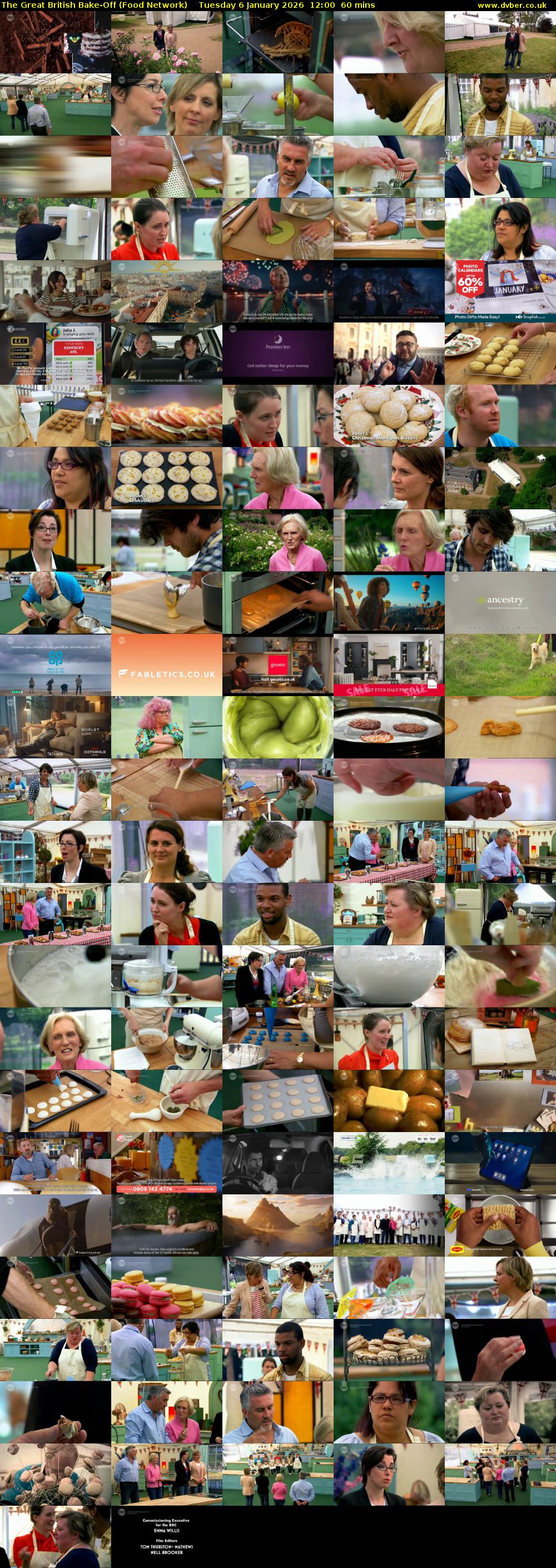 The Great British Bake-Off (Food Network) Tuesday 6 January 2026 12:00 - 13:00
