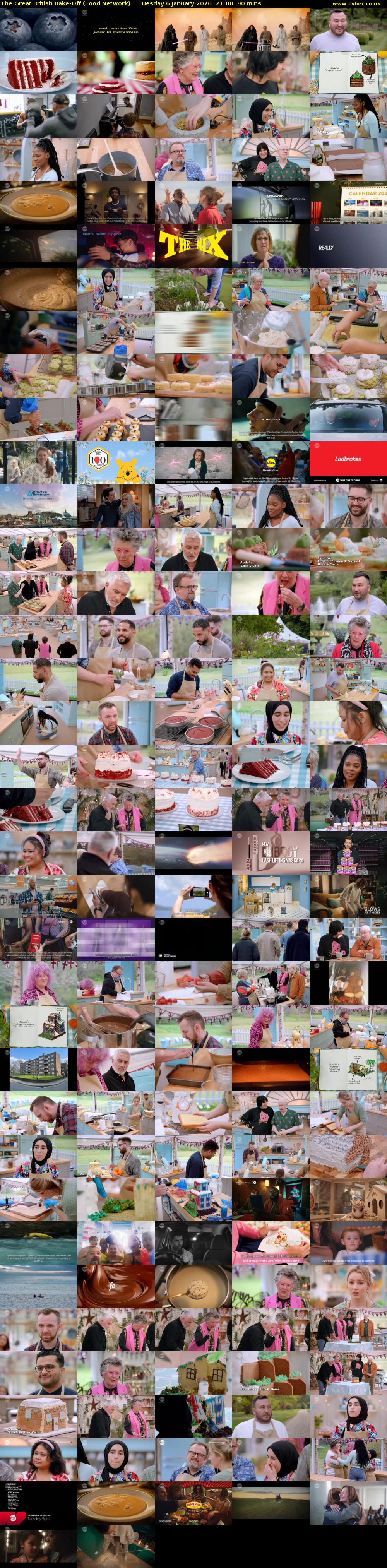 The Great British Bake-Off (Food Network) Tuesday 6 January 2026 21:00 - 22:30