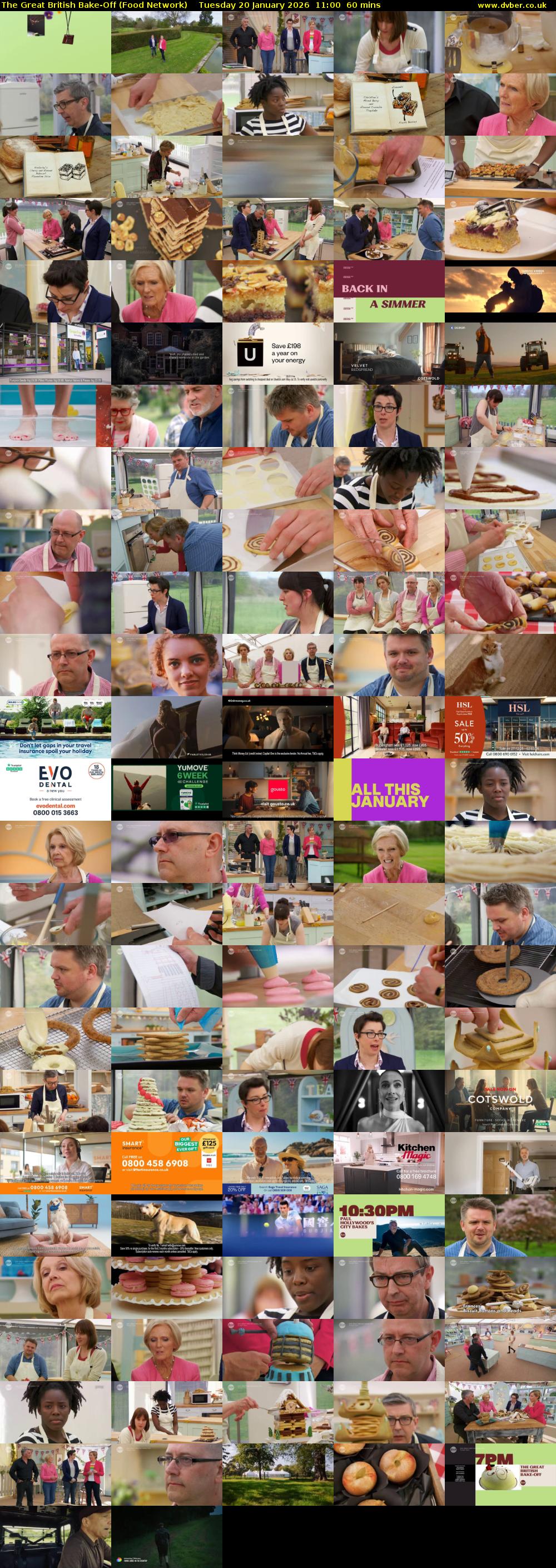 The Great British Bake-Off (Food Network) Tuesday 20 January 2026 11:00 - 12:00