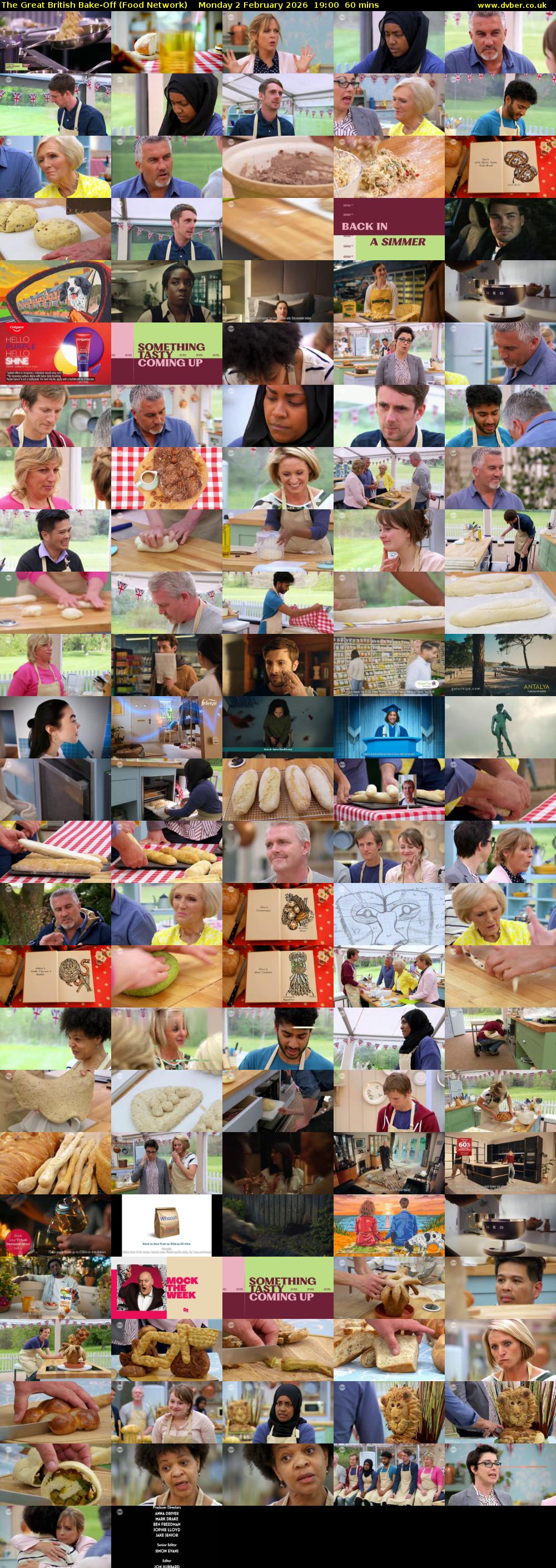 The Great British Bake-Off (Food Network) Monday 2 February 2026 19:00 - 20:00