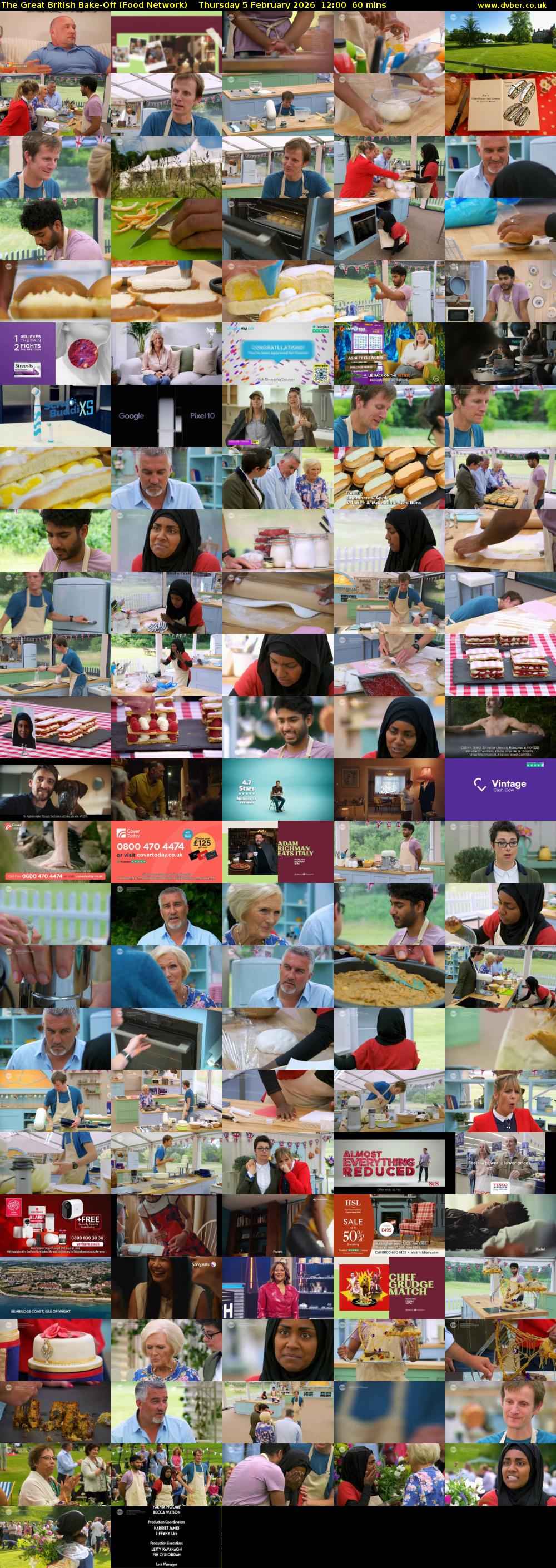The Great British Bake-Off (Food Network) Thursday 5 February 2026 12:00 - 13:00
