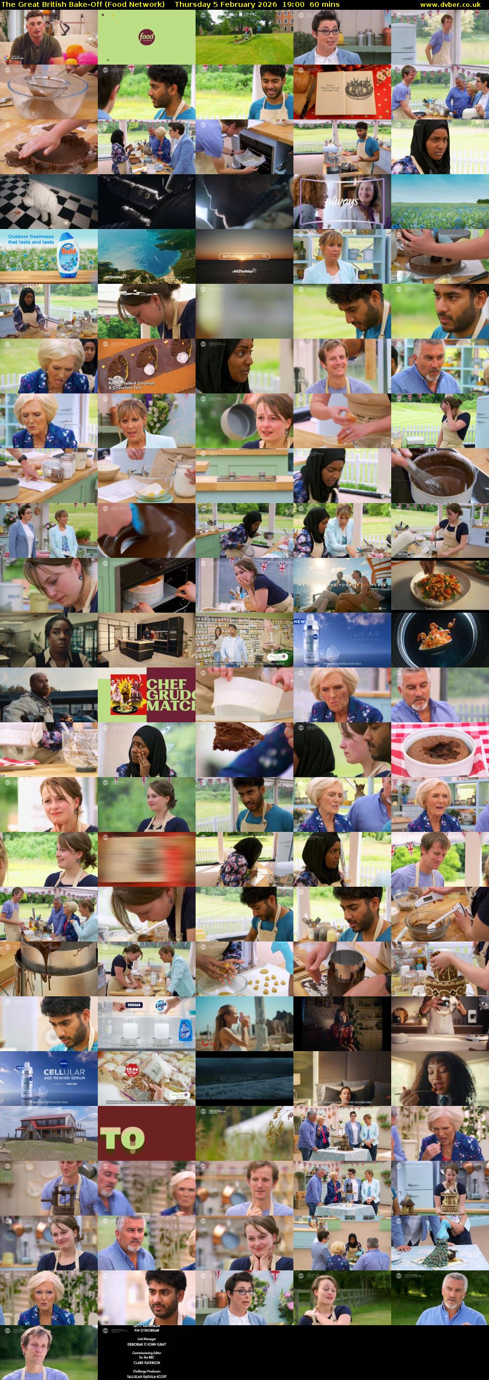 The Great British Bake-Off (Food Network) Thursday 5 February 2026 19:00 - 20:00