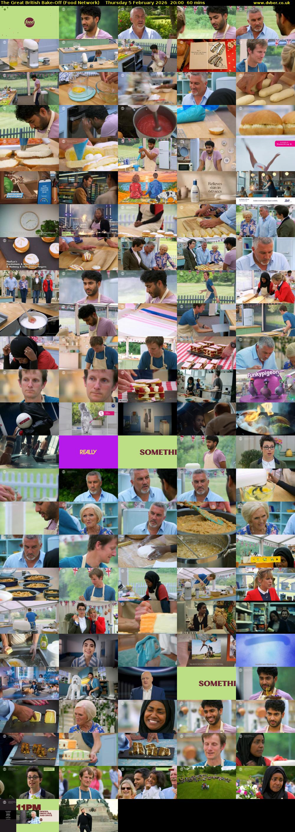 The Great British Bake-Off (Food Network) Thursday 5 February 2026 20:00 - 21:00