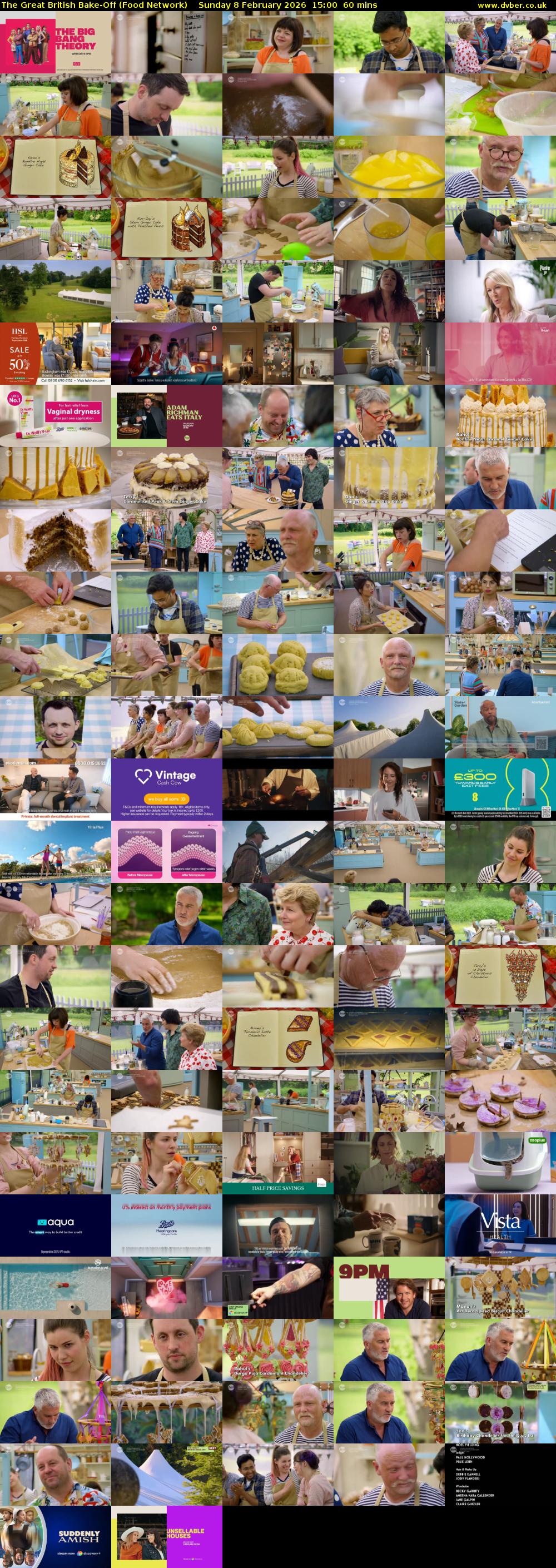 The Great British Bake-Off (Food Network) Sunday 8 February 2026 15:00 - 16:00