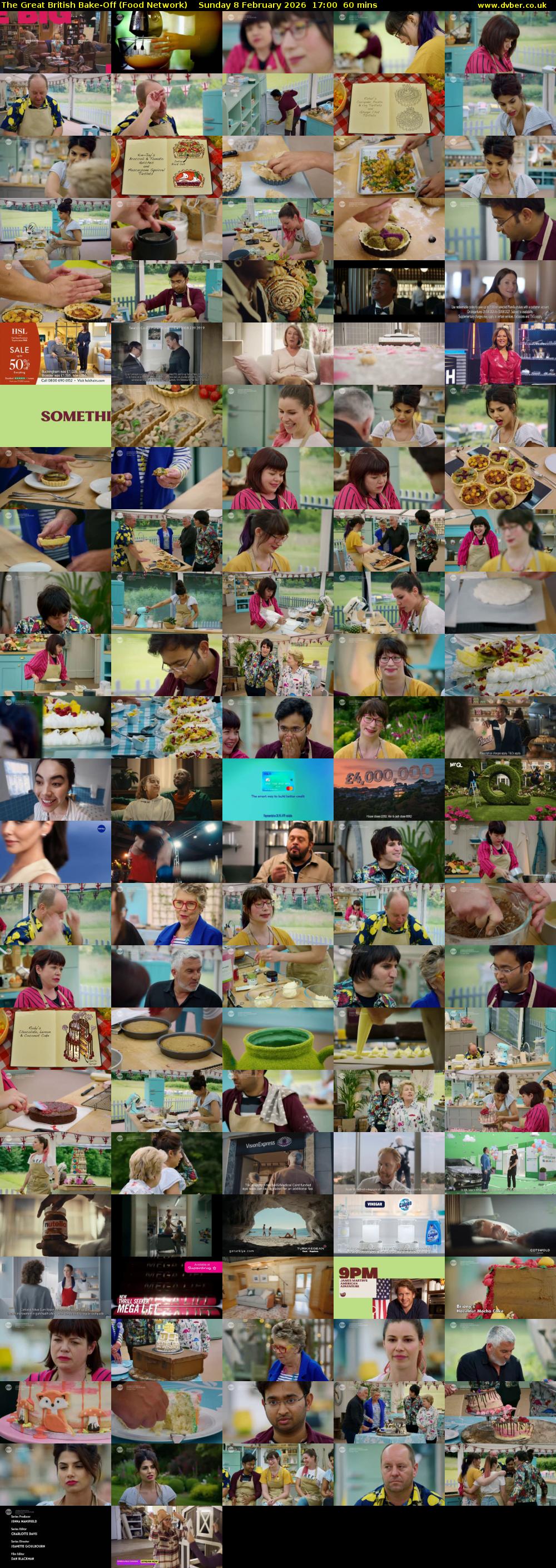 The Great British Bake-Off (Food Network) Sunday 8 February 2026 17:00 - 18:00