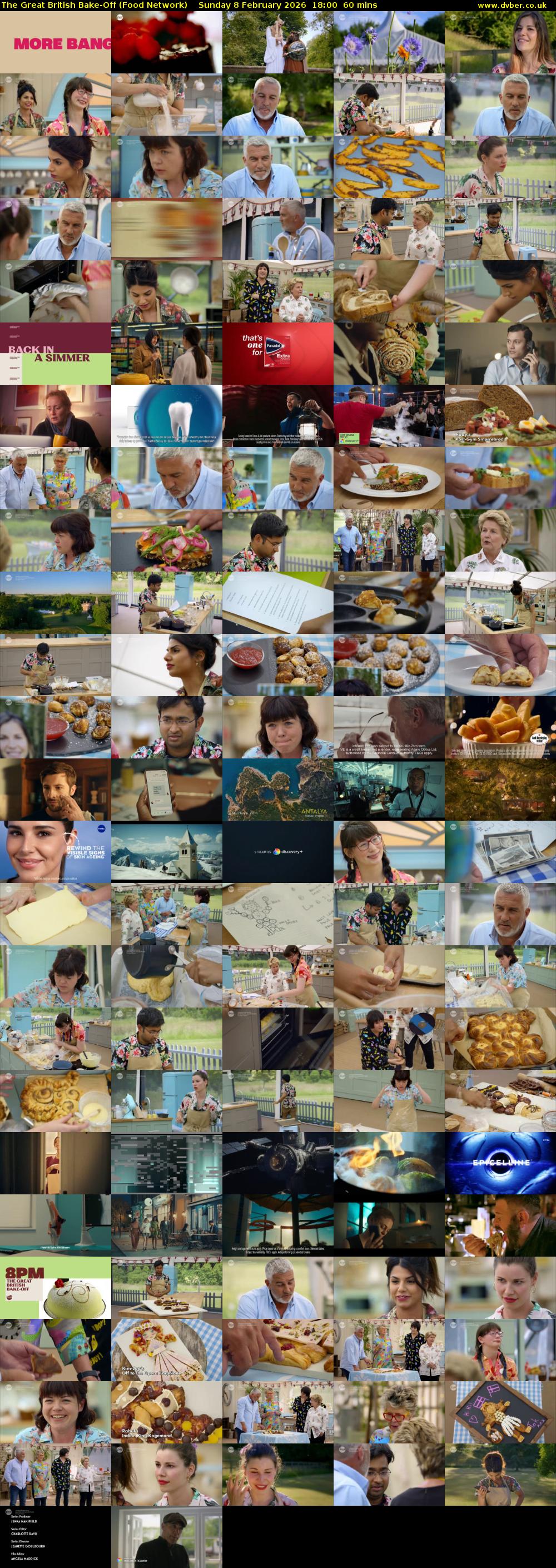 The Great British Bake-Off (Food Network) Sunday 8 February 2026 18:00 - 19:00