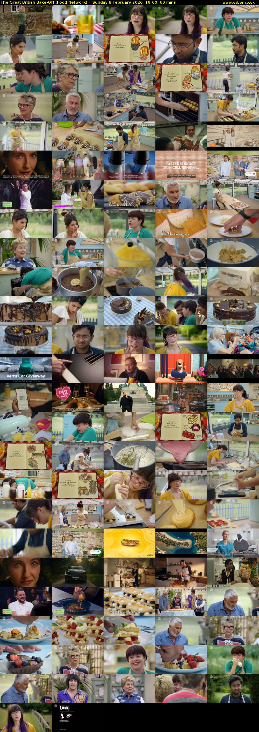 The Great British Bake-Off (Food Network) Sunday 8 February 2026 19:00 - 20:00