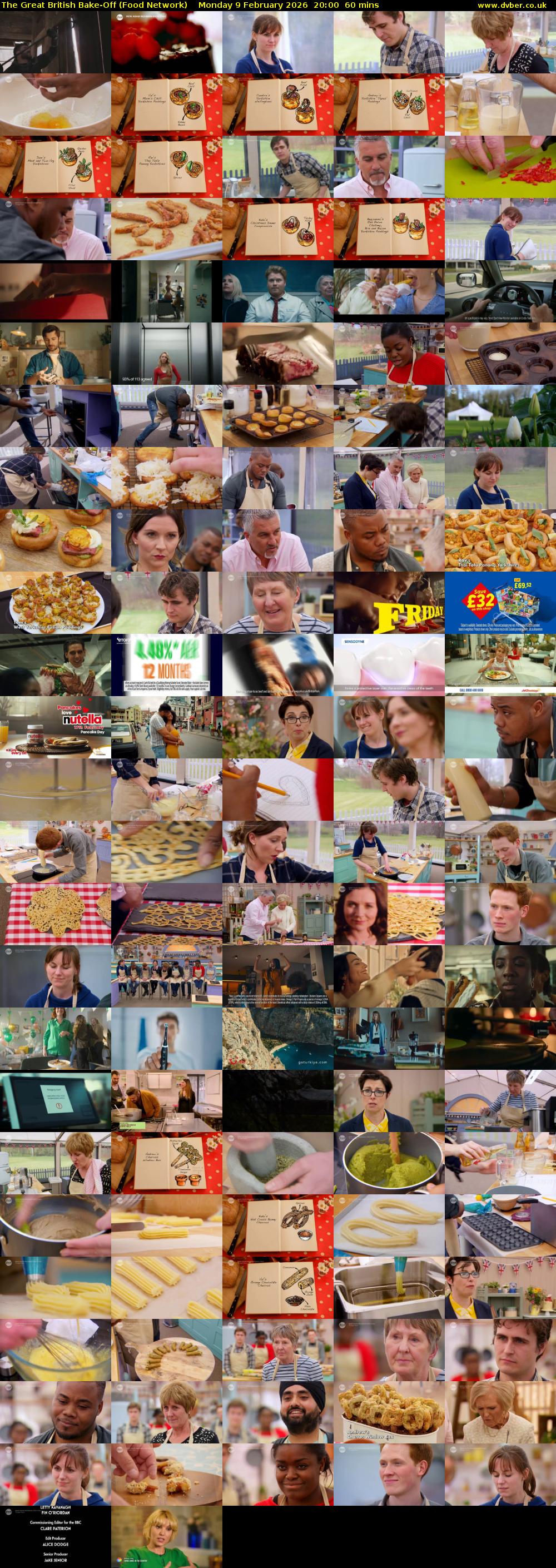 The Great British Bake-Off (Food Network) Monday 9 February 2026 20:00 - 21:00