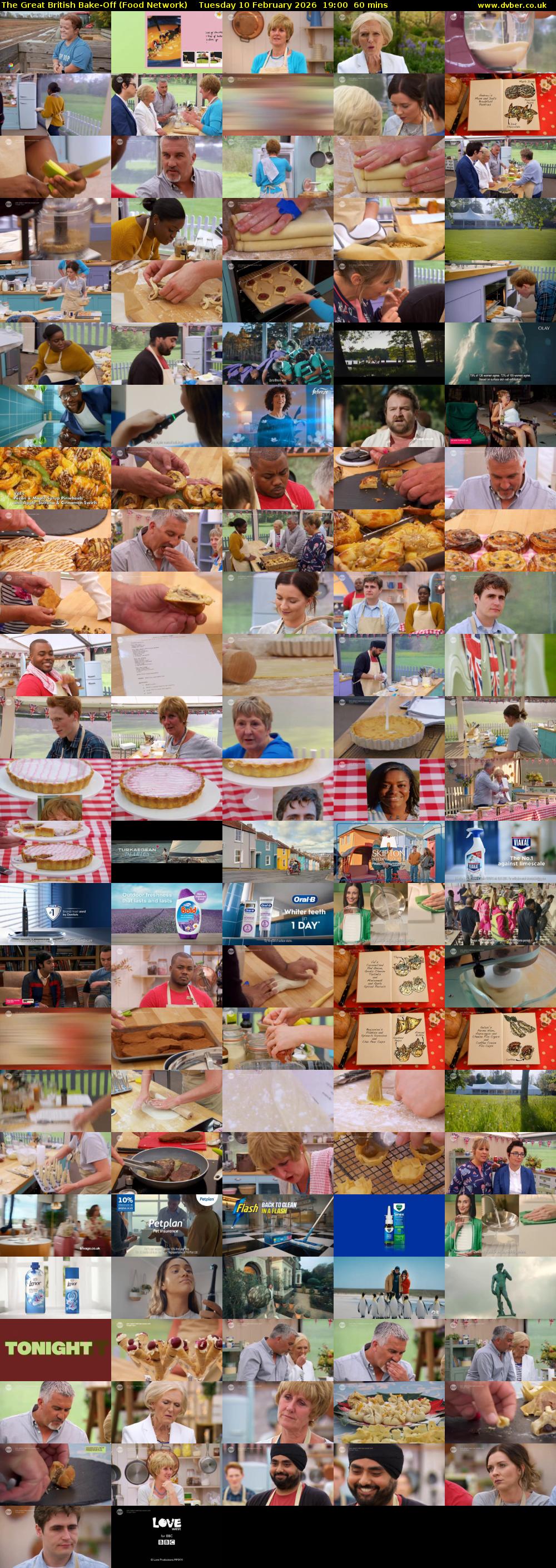 The Great British Bake-Off (Food Network) Tuesday 10 February 2026 19:00 - 20:00