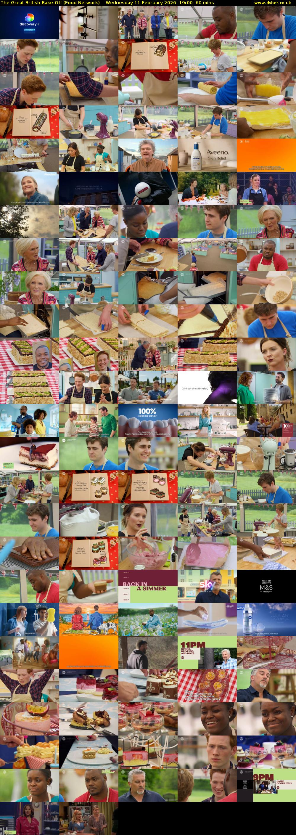 The Great British Bake-Off (Food Network) Wednesday 11 February 2026 19:00 - 20:00