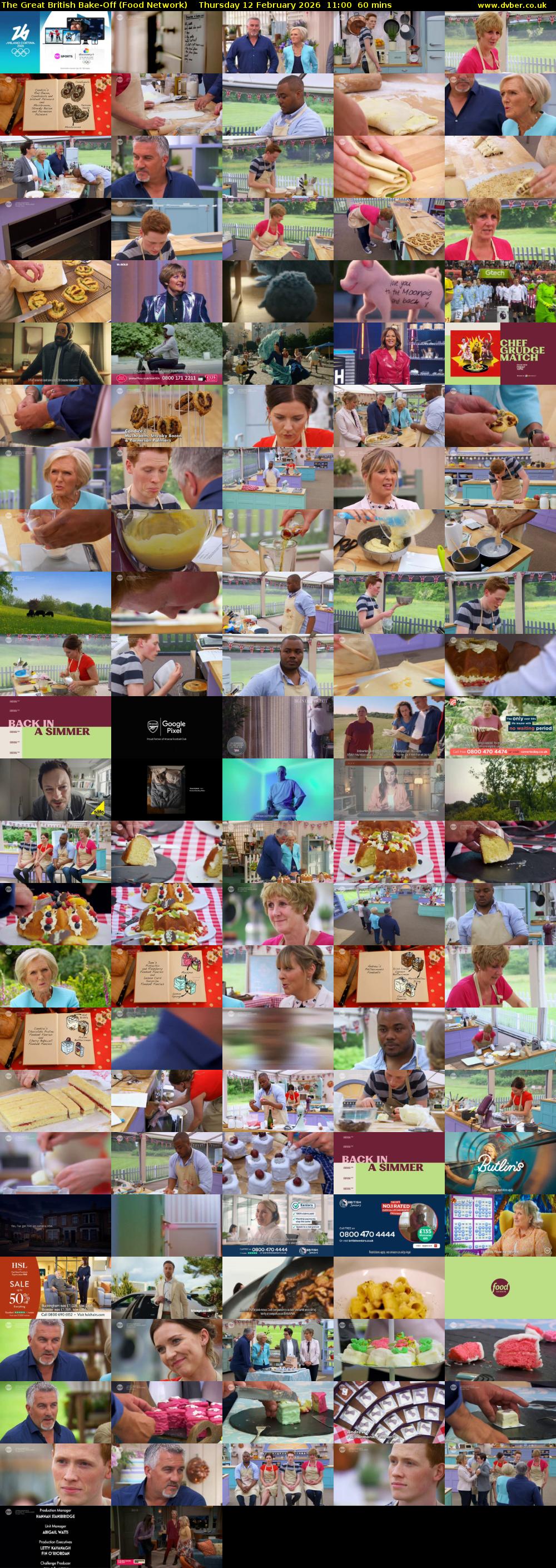 The Great British Bake-Off (Food Network) Thursday 12 February 2026 11:00 - 12:00