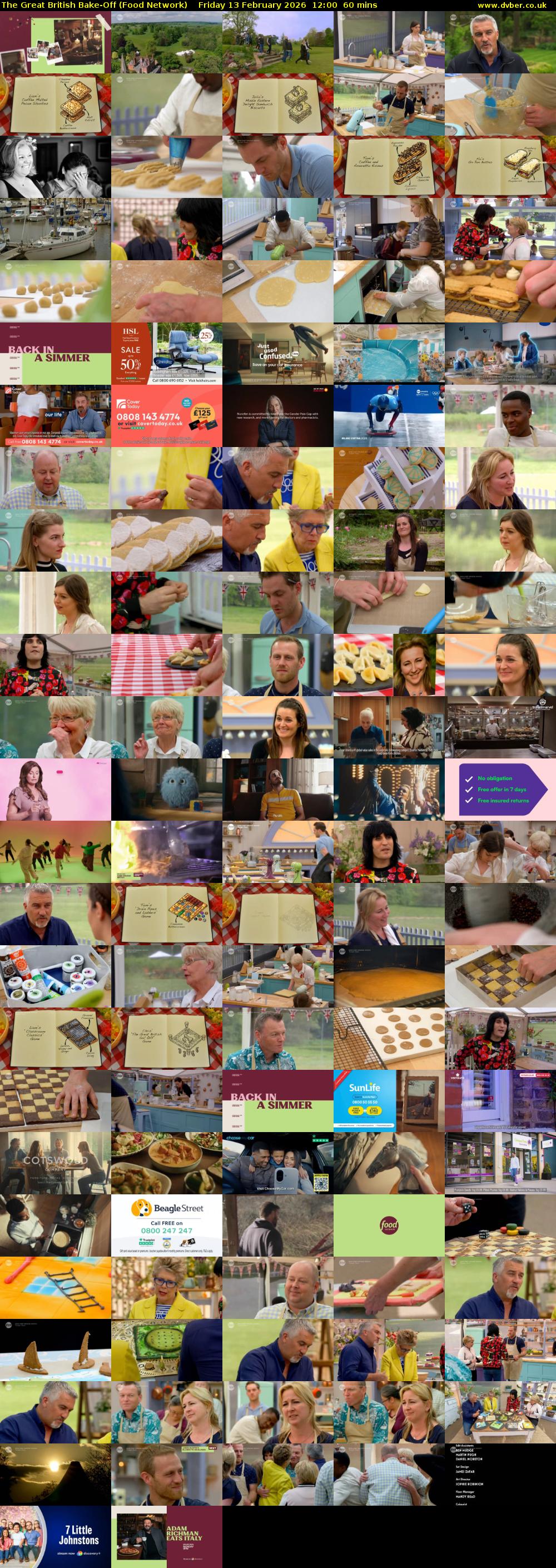 The Great British Bake-Off (Food Network) Friday 13 February 2026 12:00 - 13:00