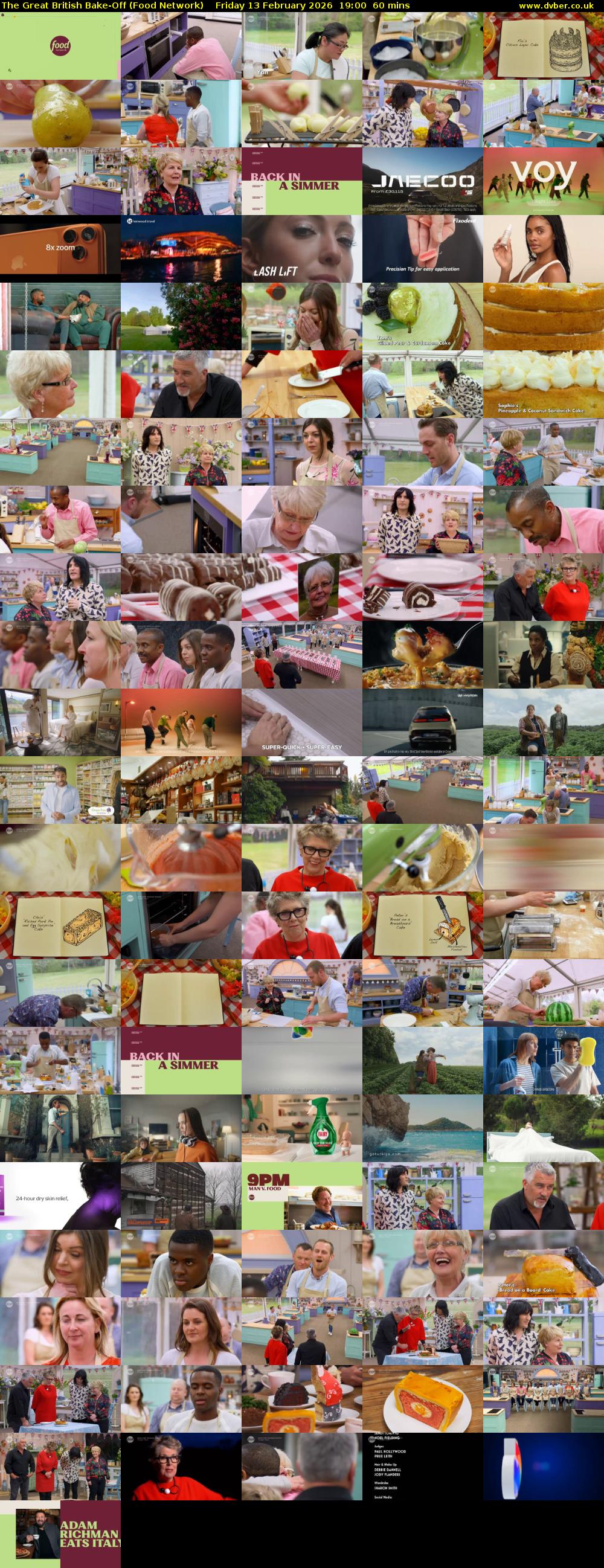 The Great British Bake-Off (Food Network) Friday 13 February 2026 19:00 - 20:00
