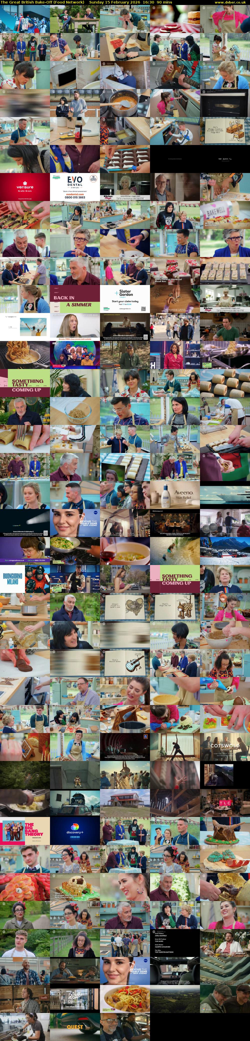 The Great British Bake-Off (Food Network) Sunday 15 February 2026 16:30 - 18:00