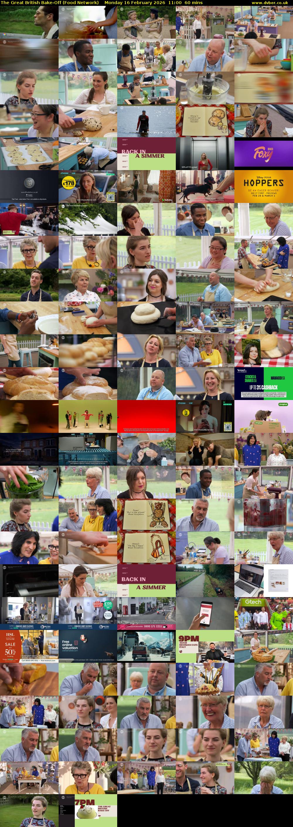 The Great British Bake-Off (Food Network) Monday 16 February 2026 11:00 - 12:00