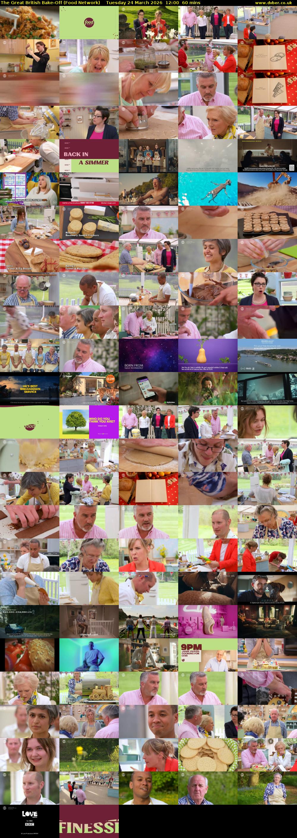 The Great British Bake-Off (Food Network) Tuesday 24 March 2026 12:00 - 13:00