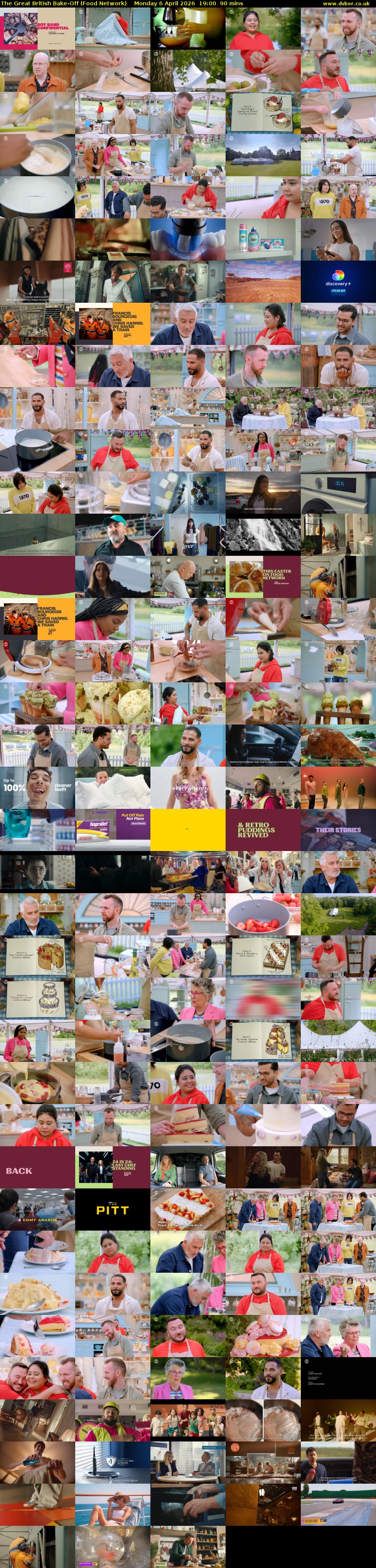 The Great British Bake-Off (Food Network) Monday 6 April 2026 19:00 - 20:30