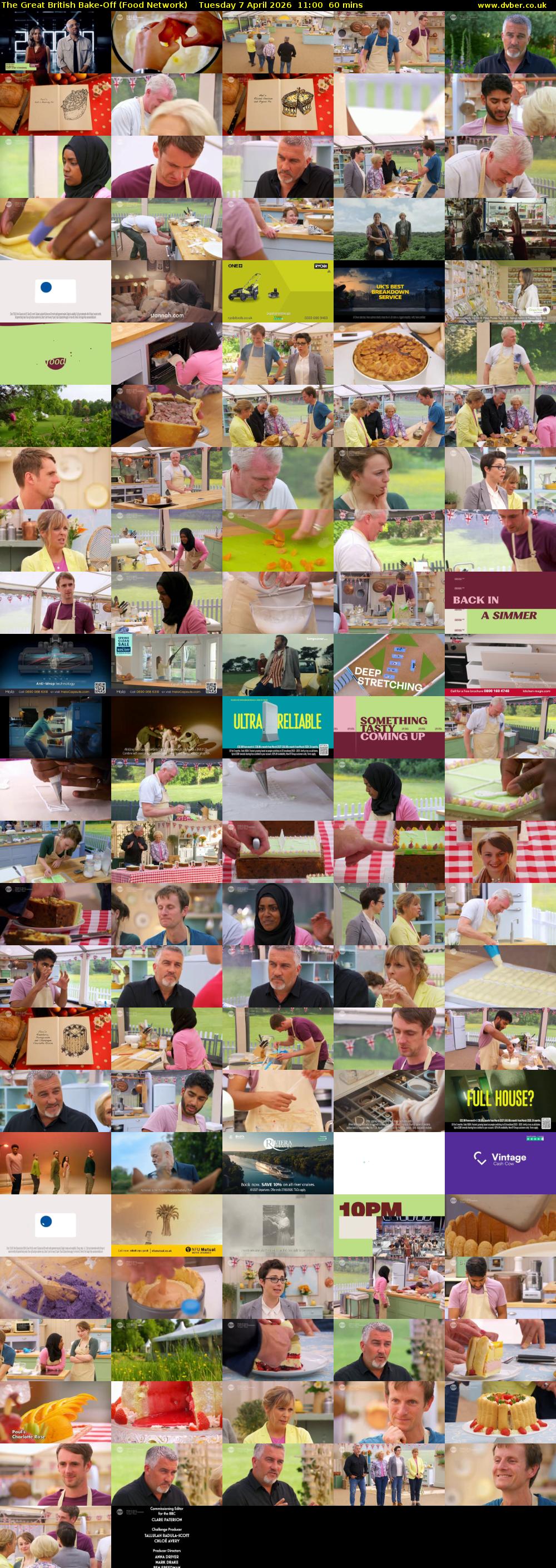 The Great British Bake-Off (Food Network) Tuesday 7 April 2026 11:00 - 12:00