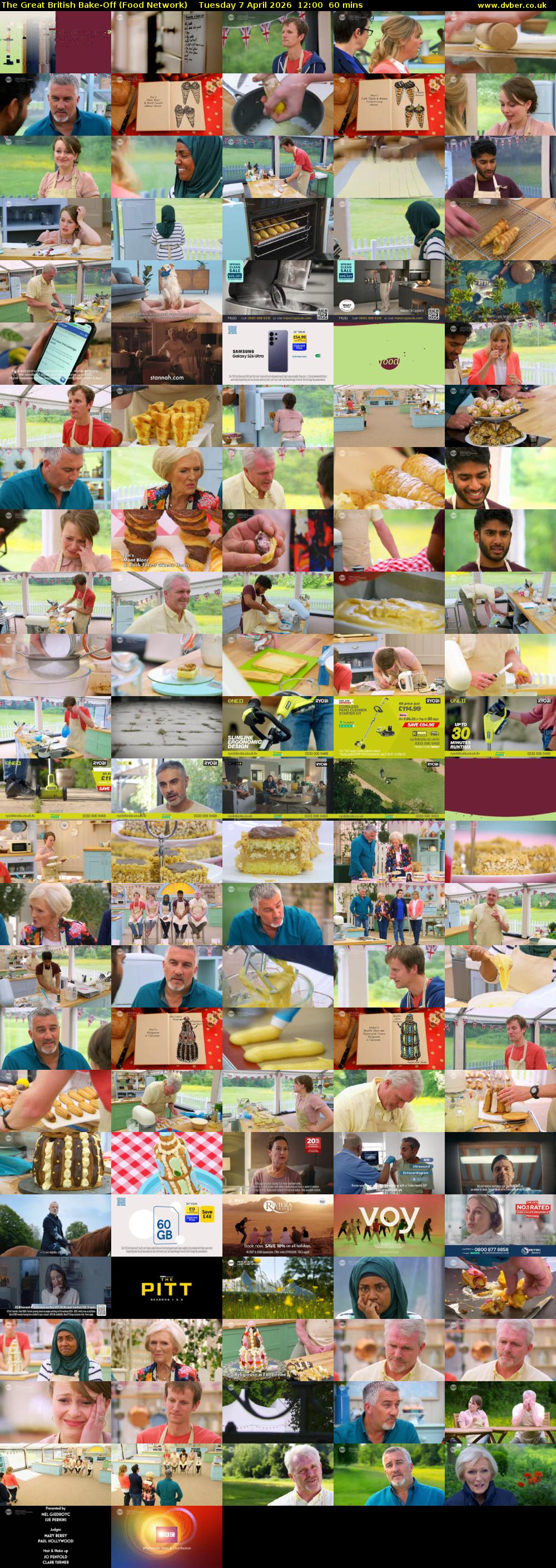 The Great British Bake-Off (Food Network) Tuesday 7 April 2026 12:00 - 13:00