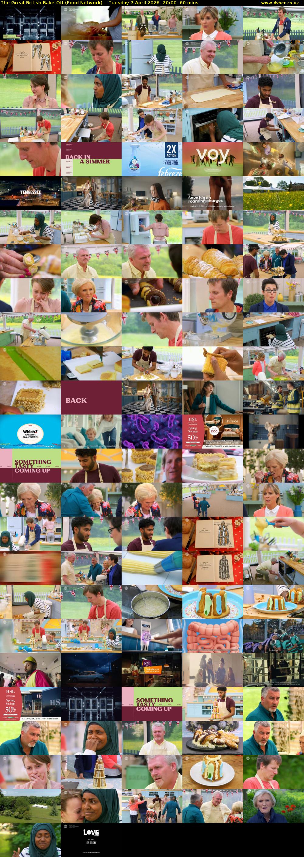 The Great British Bake-Off (Food Network) Tuesday 7 April 2026 20:00 - 21:00