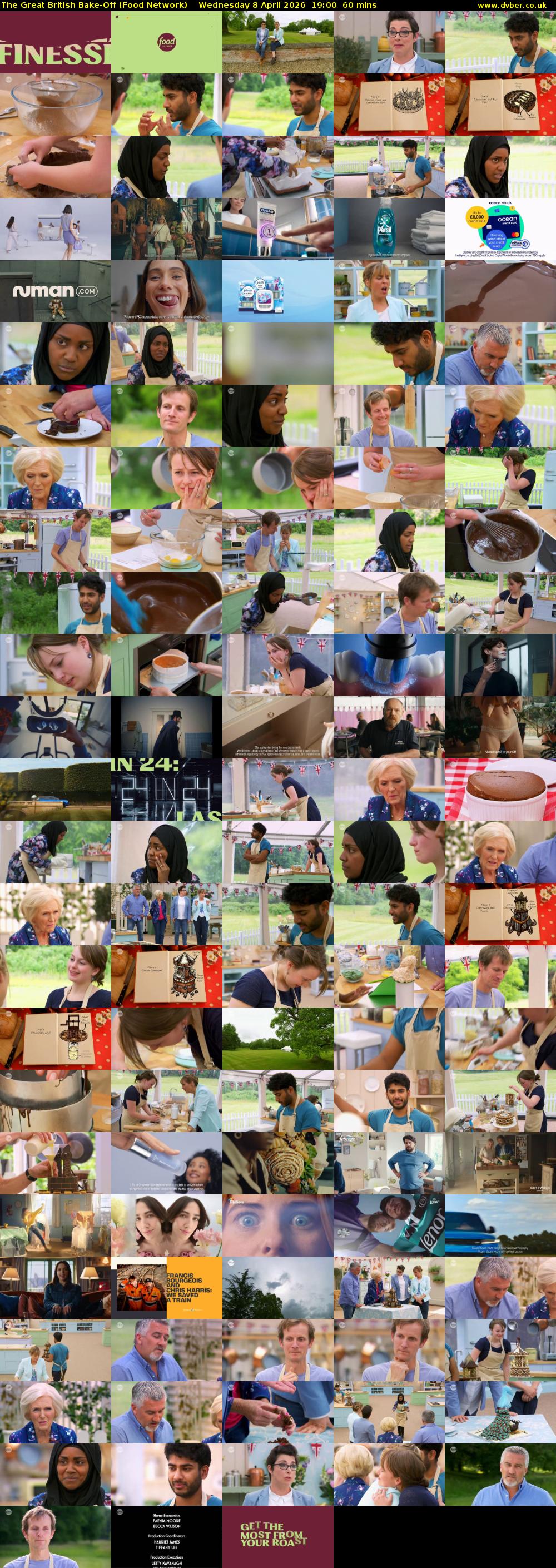 The Great British Bake-Off (Food Network) Wednesday 8 April 2026 19:00 - 20:00