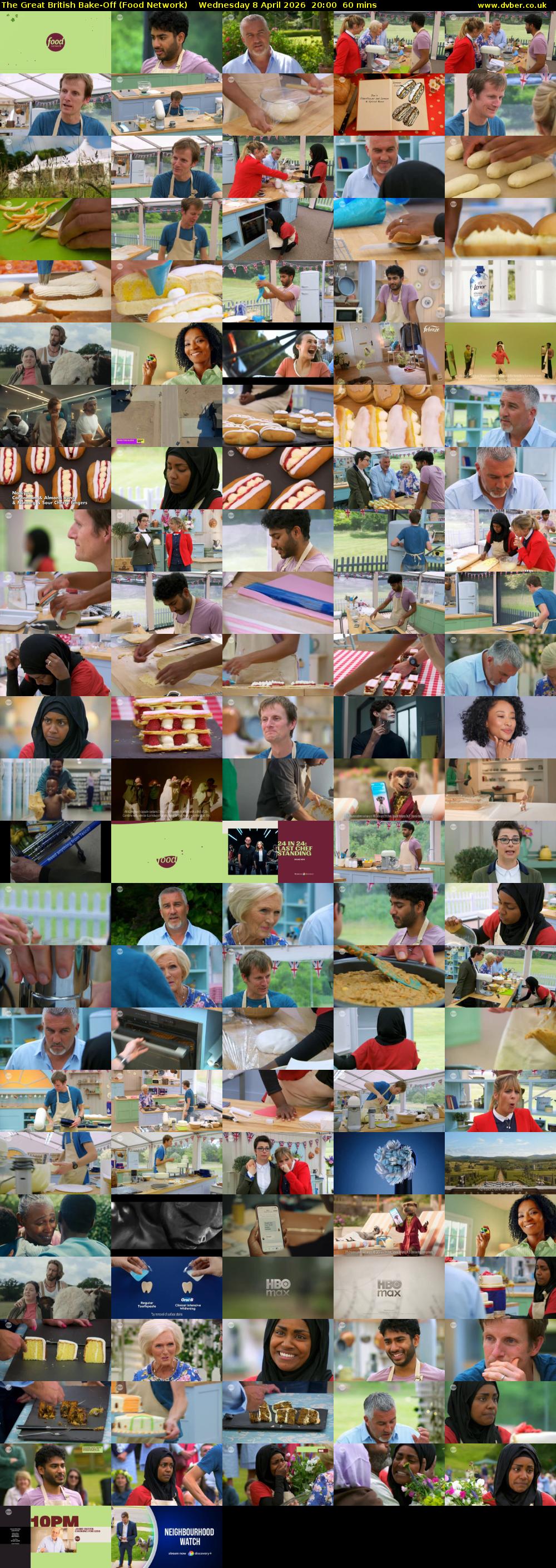The Great British Bake-Off (Food Network) Wednesday 8 April 2026 20:00 - 21:00