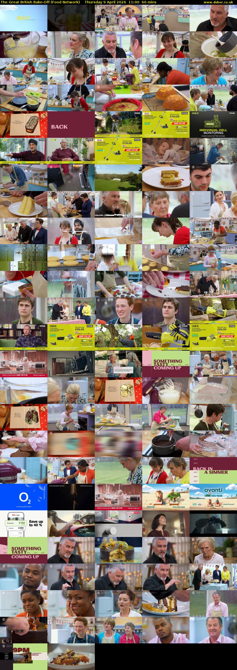 The Great British Bake-Off (Food Network) Thursday 9 April 2026 11:00 - 12:00