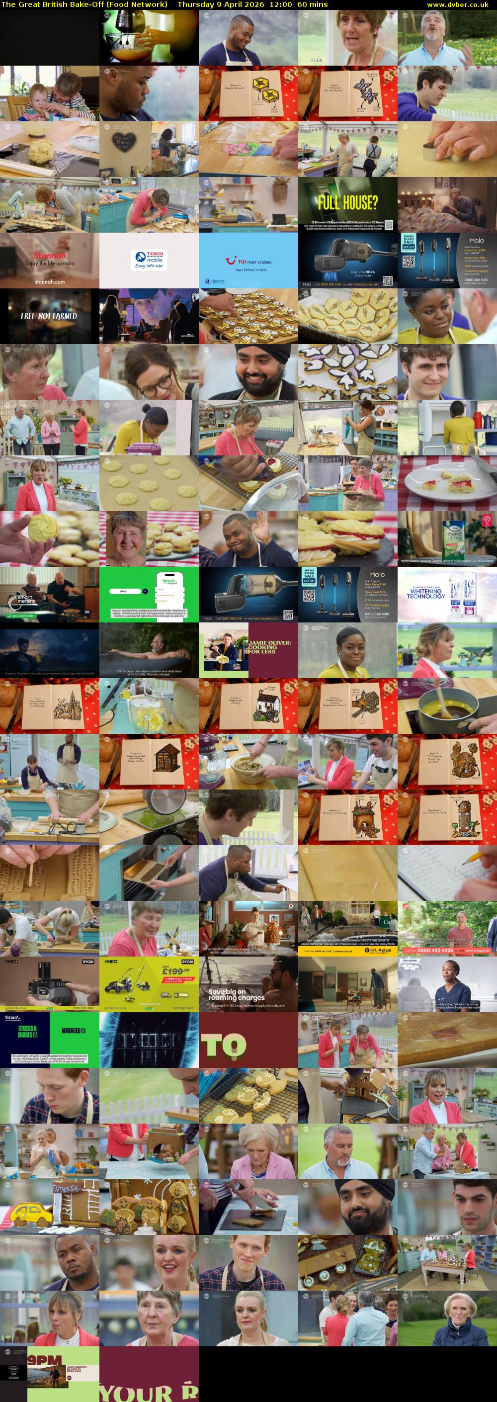 The Great British Bake-Off (Food Network) Thursday 9 April 2026 12:00 - 13:00