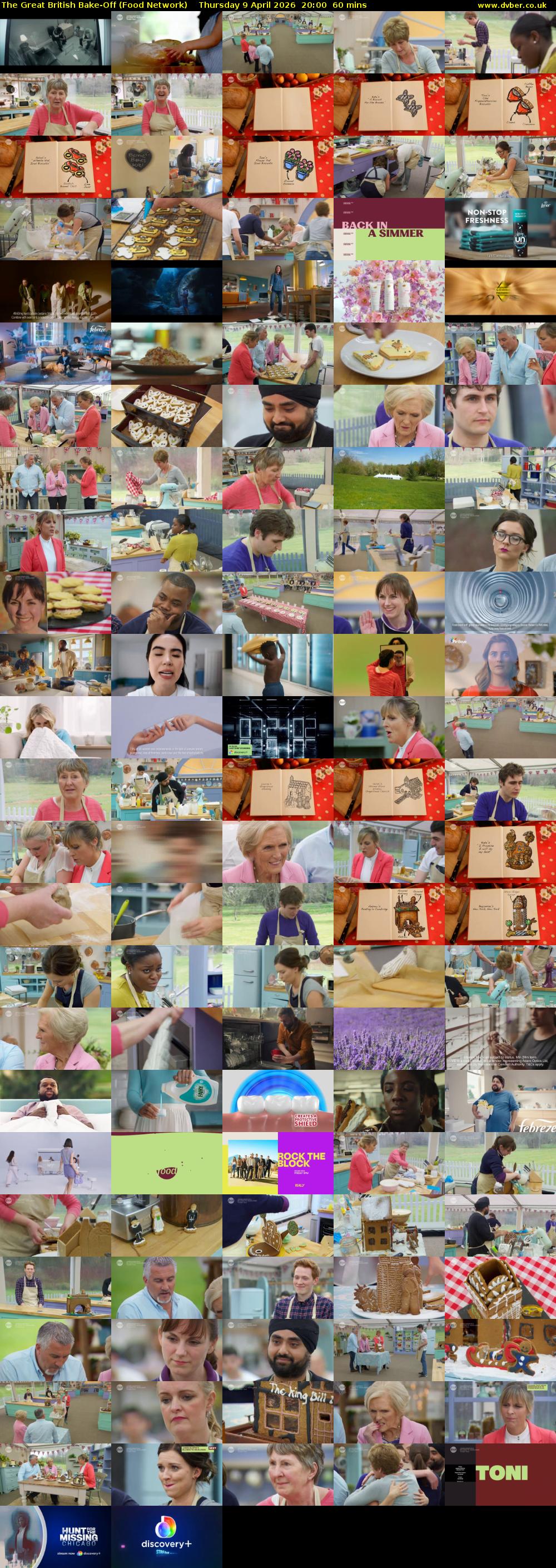 The Great British Bake-Off (Food Network) Thursday 9 April 2026 20:00 - 21:00