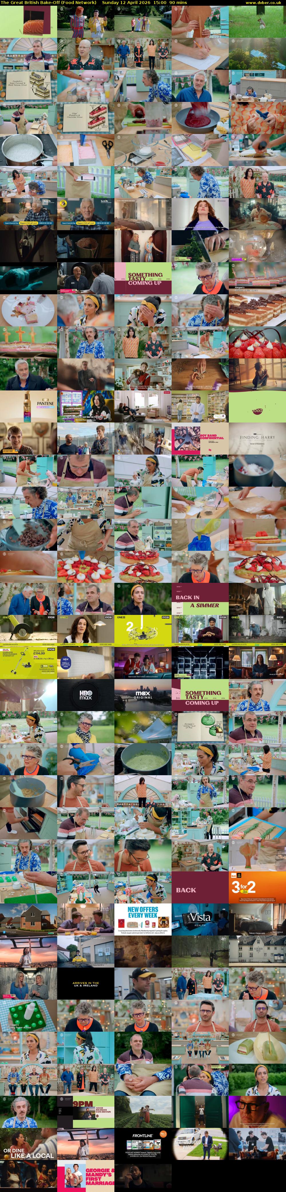 The Great British Bake-Off (Food Network) Sunday 12 April 2026 15:00 - 16:30