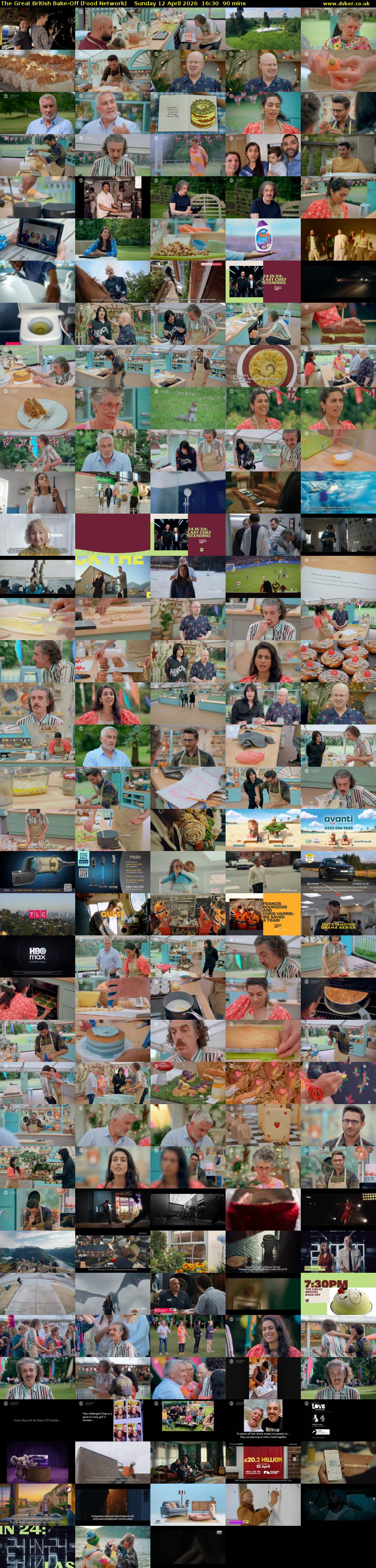 The Great British Bake-Off (Food Network) Sunday 12 April 2026 16:30 - 18:00