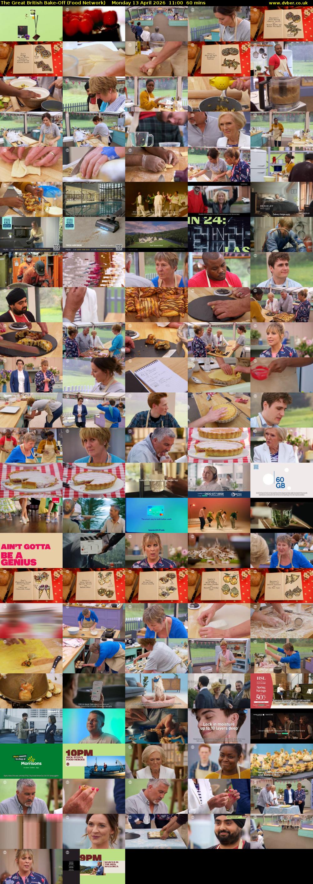 The Great British Bake-Off (Food Network) Monday 13 April 2026 11:00 - 12:00