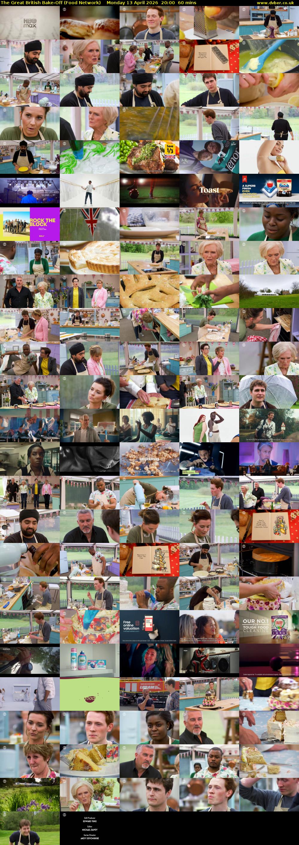 The Great British Bake-Off (Food Network) Monday 13 April 2026 20:00 - 21:00