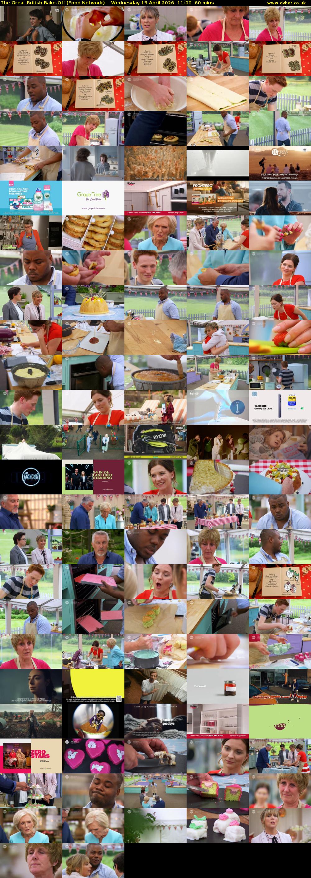 The Great British Bake-Off (Food Network) Wednesday 15 April 2026 11:00 - 12:00