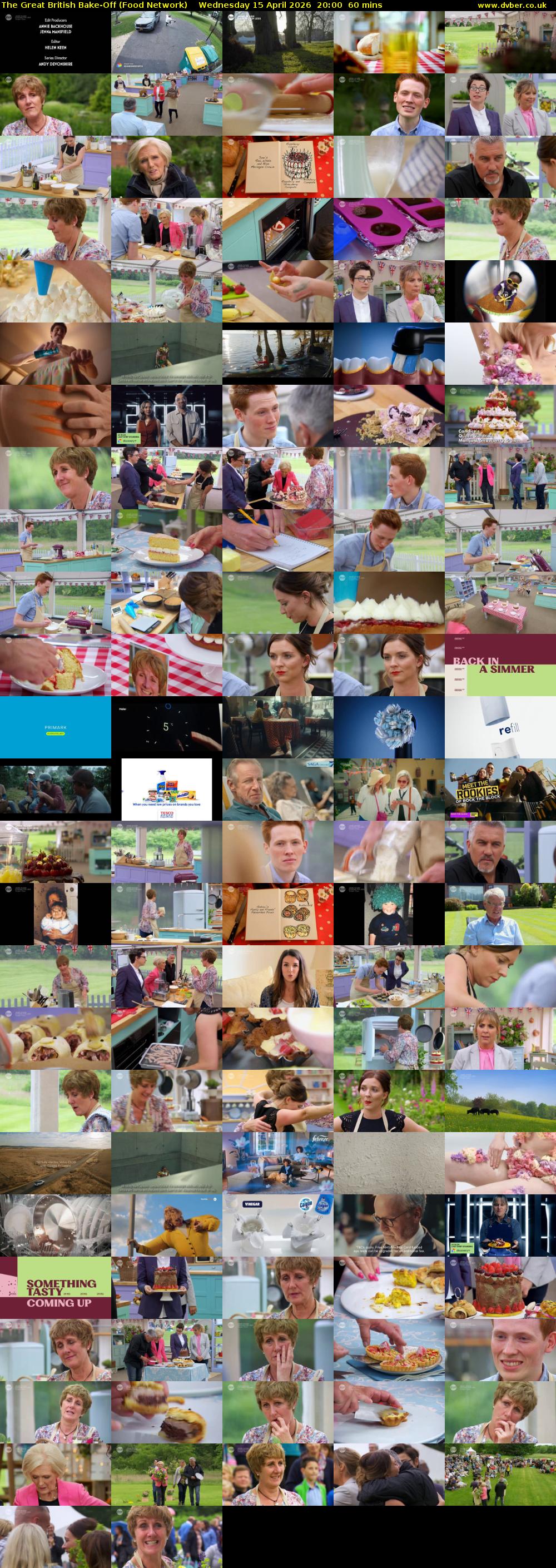 The Great British Bake-Off (Food Network) Wednesday 15 April 2026 20:00 - 21:00