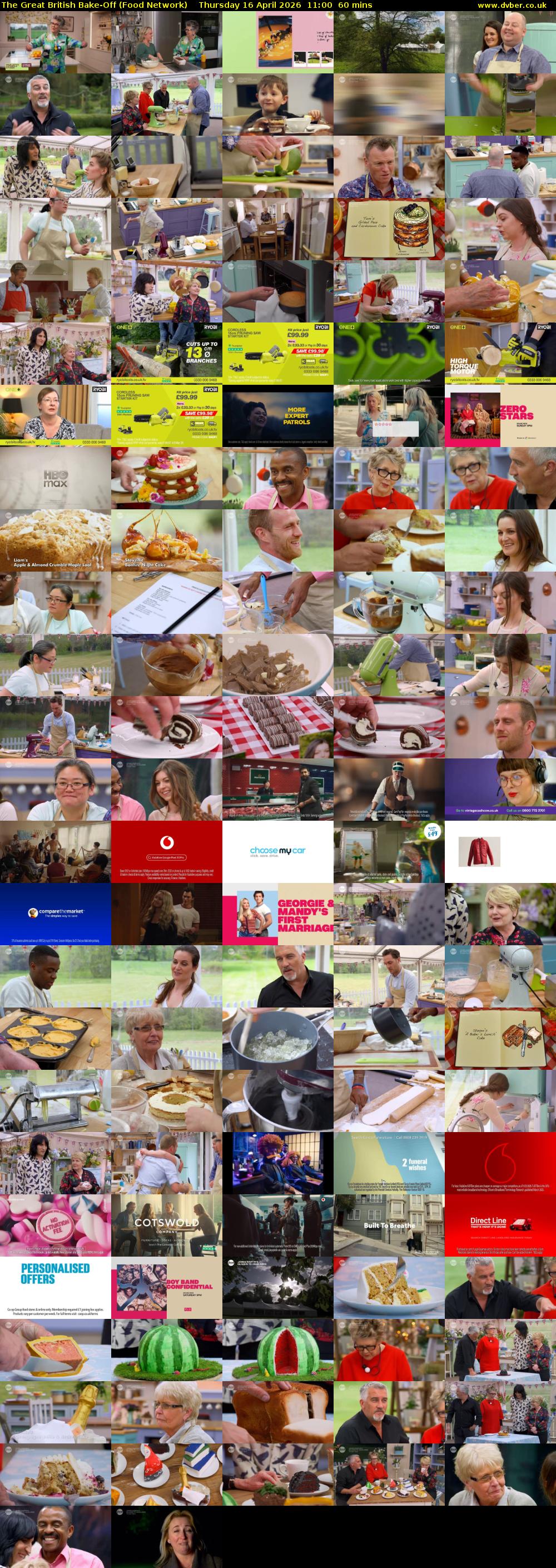 The Great British Bake-Off (Food Network) Thursday 16 April 2026 11:00 - 12:00